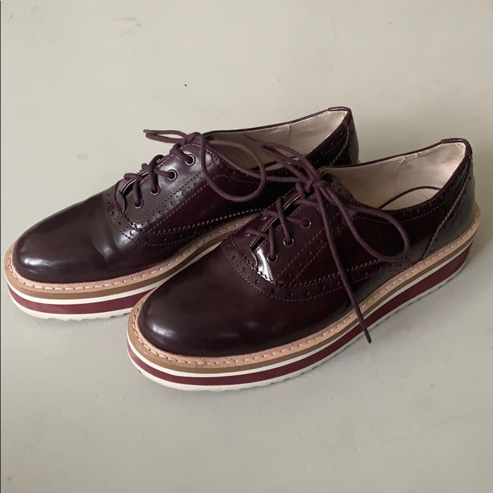 Zara Burgundy Oxfords - 38